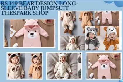 rs 149 bear design long-sleeve baby jumpsuit thespark shop