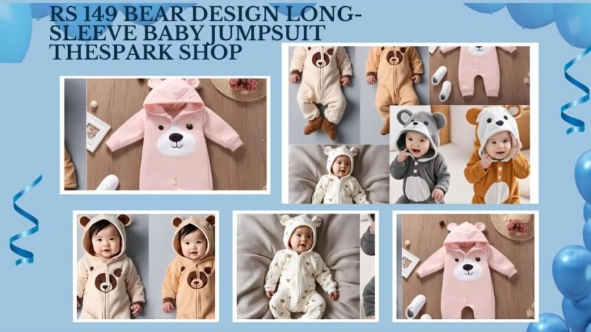 rs 149 bear design long-sleeve baby jumpsuit thespark shop